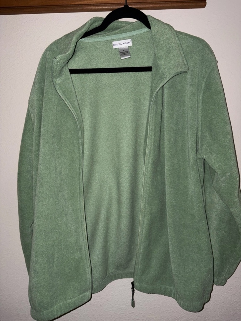 Rebecca Malone Light Sage Green Fleece Top